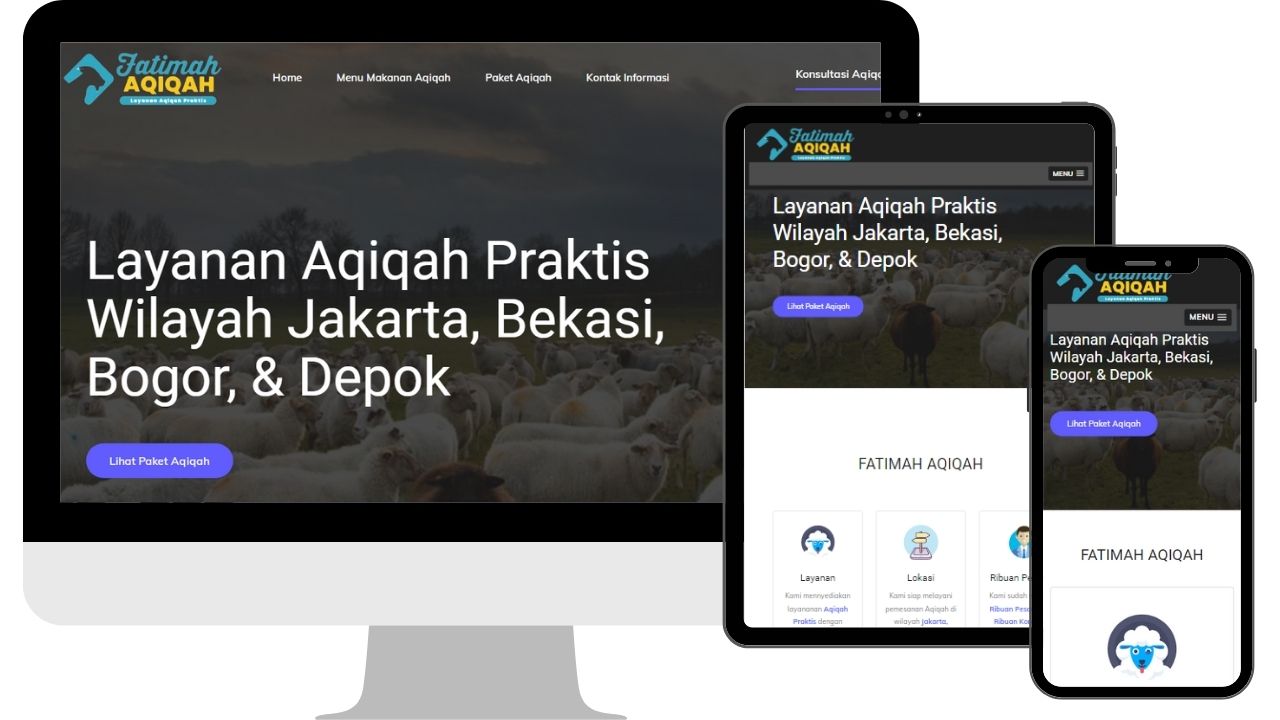 contoh website landing page jasa aqiqah dan catering