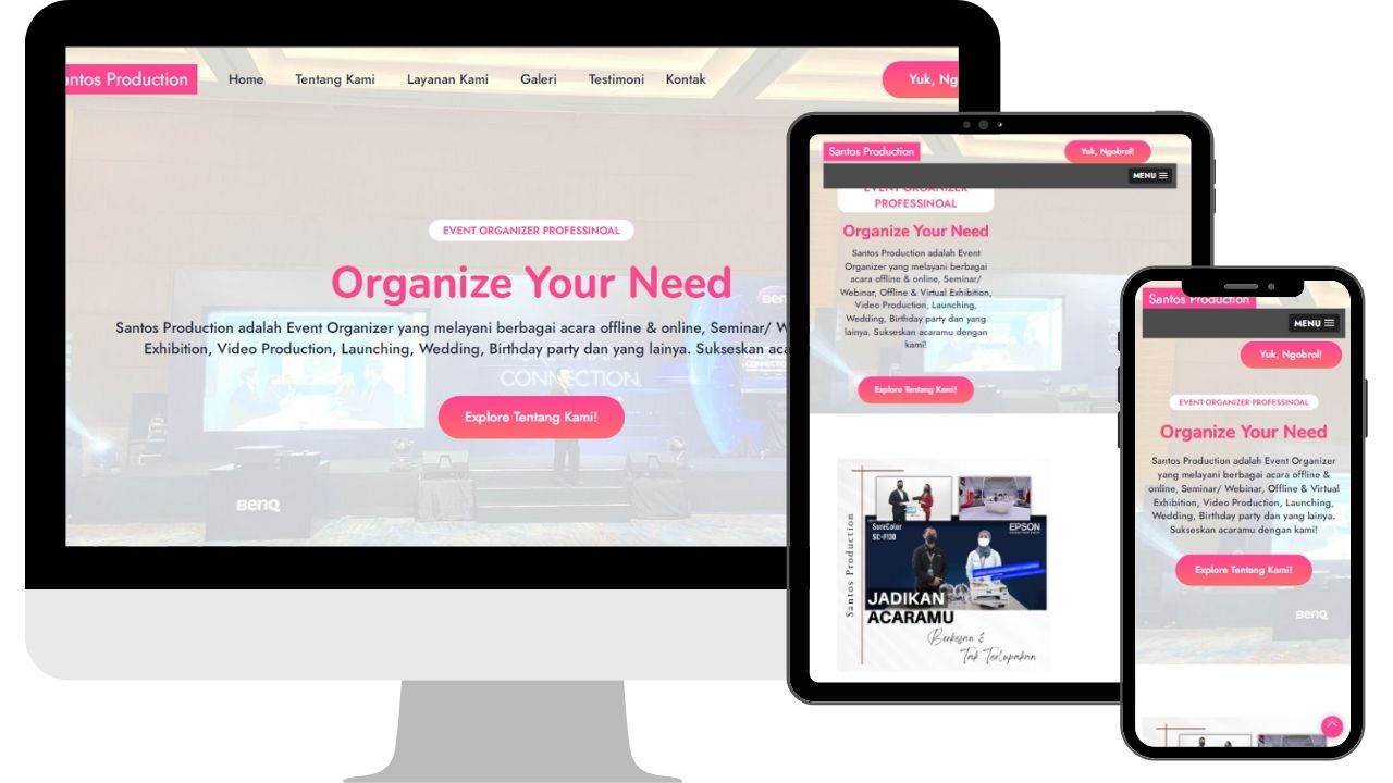 contoh website company profile atau website organisasi jasa event organizer