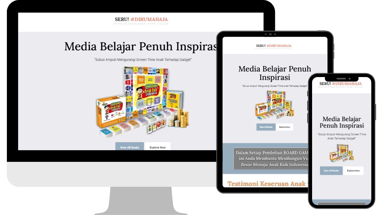 contoh website landing page produk mainan anak