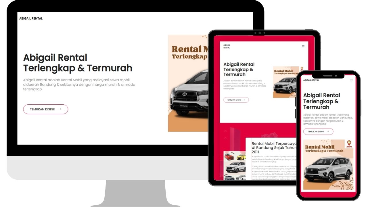 contoh website company profile atau website organisasi perusahaan jasa rental mobil dan kendaraan