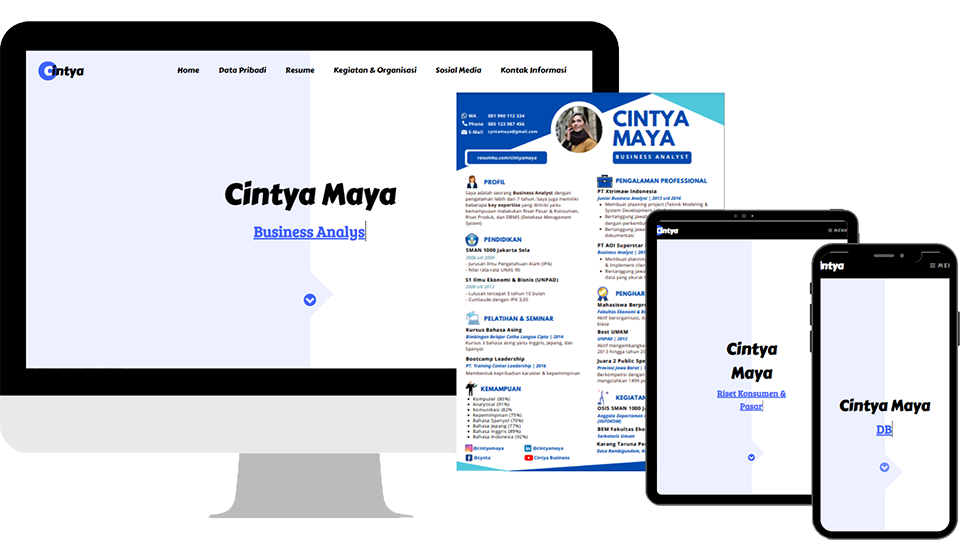 contoh website portofolio Bisnis Analis